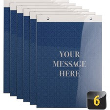 Officemate Vertical Sign Holder 8.5" Width x 11" Height - 8.50" Holding Width x 11" Holding Height - Rectangular Shape - Double Sided - Easy to Use, Durable, Hanging Hole - Plastic - Clear - 6 / Box