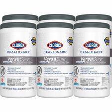 Clorox Healthcare VersaSure Disinfectant Wipes Ready-To-Use - 5" Length x 6" Width - Strong, Durable, Alcohol-free, Fume-free, Fragrance-free, Pre-moistened - White - 150/Tub - 6 / Carton