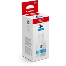 Canon GI-26 Pigment Color Ink Bottle Inkjet - Cyan - 14000 Pages - 132 mL - 1 Each