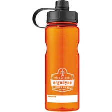Ergodyne 5151 BPA-Free Water Bottle - 34oz / 1000ml 1.06 quart - Orange - Plastic, Tritan Copolyester