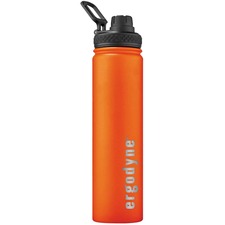Ergodyne 5152 Insulated Stainless Steel Water Bottle - 25oz / 750ml 25.36 fl oz - Orange - Stainless Steel