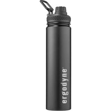 Ergodyne 5152 Insulated Stainless Steel Water Bottle - 25oz / 750ml 25.36 fl oz - Black - Stainless Steel