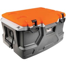 Ergodyne 5171 Single Industrial Hard Sided Cooler 12 gal - 72 Can Support - 40 Bottle Support - Orange, Gray - Stainless Steel, Plastic, Rubber, Nylon