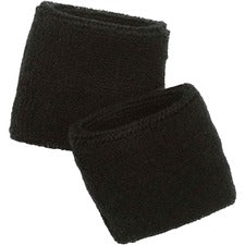 Ergodyne 6500 Wrist Sweatband Black - Cotton - 2/Pair - 24 / Carton