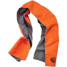 Ergodyne 6602MF Evaporative Microfiber Cooling Towel 7.3" Height x 2.5" Width - Orange - MicroFiber - 1 Each