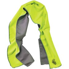 Ergodyne 6602MF Evaporative Microfiber Cooling Towel 7.3" Height x 2.5" Width - Lime - MicroFiber - 1 Each