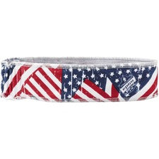 Ergodyne 6605 High-Performance Headband Stars and Stripes Design - 2" Height x 0.3" Width x 20" Length - Cloth, Elastic - 6 / Carton