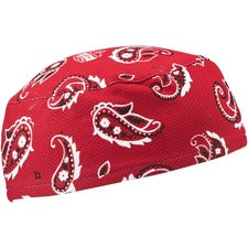 Ergodyne 6630 Red Western Skull Cap - Terry Cloth Fabric, Elastic - Red Western