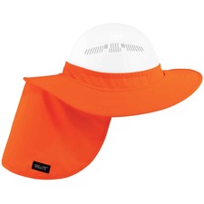 Ergodyne 6660 Hard Hat Brim + Neck Shade 0.4" Width x 14.1" Height x 16.8" Length - Orange - Elastic, Plastic, Polyester - 1 Each