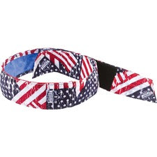 Ergodyne 6705CT Evaporative Cooling Bandana Headband Stars/Stripes - Polyvinyl Alcohol (PVA)