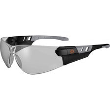 Ergodyne SAGA Anti-Fog In/Outdoor Lens Matte Frameless Safety Glasses / Sunglasses Recommended for: Indoor/Outdoor - Eye Protection - Matte Black - Anti-fog, Lightweight, Rimless, Impact Resistant, Anti-scratch, Durable, UV Resistant, Slip Resistant, Flex