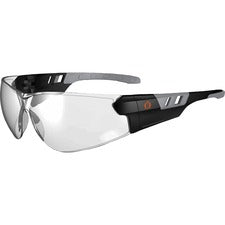 Ergodyne SAGA In/Outdoor Lens Matte Frameless Safety Glasses / Sunglasses Recommended for: Indoor/Outdoor - Eye Protection - Matte Black - Anti-fog, Lightweight, Rimless, Impact Resistant, Anti-scratch, Durable, UV Resistant, Slip Resistant, Flex-Point Te