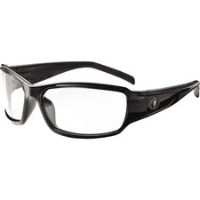 Ergodyne THOR Anti-Fog Clear Lens Safety Glasses Eye Protection - Black - Clear Lens - Durable, Bendable Frame, Flexible Frame, Break Resistant, Non-Slip Temple, Rubber Tipped Temples, Slip Resistant, Anti-scratch, UV Resistant, Polarized, Anti-glare, ...