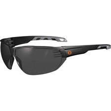 Ergodyne VALI Smoke Lens Matte Frameless Safety Glasses / Sunglasses Recommended for: Construction, Carpentry, Woodworking, Landscaping, Welding, Boating, Skiing, Fishing, Hunting, Shooting, Sport - Eye Protection - Matte Black - Smoke Lens - Anti-fog, An