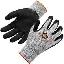 Ergodyne ProFlex 7031 Nitrile-Coated Cut-Resistant Gloves - A3 Level 2" Thickness x 9.50" Glove Length - Nitrile Coating - Small Size - Gray - Cut Resistant, Seamless, Knit Wrist, Dirt Resistant, Debris Resistant, Machine Washable, High Visibility, Punctu