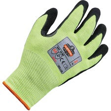 Ergodyne ProFlex 7041 Hi-Vis Nitrile-Coated Level 4 Cut Gloves 1.75" Thickness x 10" Glove Length - Nitrile, Polyurethane Coating - Small Size - Lime - High Visibility, Cut Resistant, Abrasion Resistant, Superior Grip, Breathable, Seamless, Knit Wrist, Di
