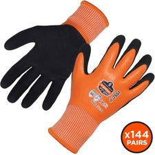 Ergodyne ProFlex 7551 A5 Coated Waterproof Gloves 1.75" Thickness x 10" Glove Length - Nitrile, Latex Coating - Medium Size - Orange - Water Proof, Machine Washable, Cut Resistant, Puncture Resistant, Abrasion Resistant, Slash Resistant, Superior Grip, Co