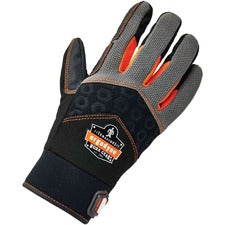 Ergodyne ProFlex 9001 Full-Finger Impact Gloves 1.50" Thickness x 13" Glove Length - Small Size - Black - Shock Resistant, Impact Resistant, Breathable, Knitted, Reinforced Thumb, Molded, ID Tab, Anti-Vibration, Padded Palm - 2 / Pair