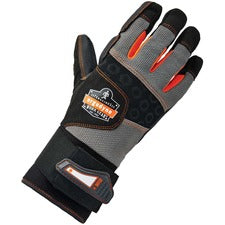 Ergodyne ProFlex 9012 Certified Anti-Vibration Gloves + Wrist Support 2" Thickness x 14.75" Glove Length - Medium Size - Black - Anti-Vibration, Padded Palm, Vibration Resistant, Impact Resistant, Wrist Support, Knitted, Reinforced Thumb, Reinforced Finge
