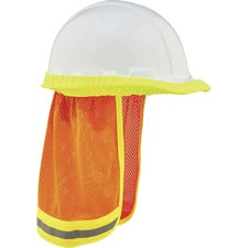 Ergodyne 8005 HI-VIS Mesh Neck Shade W/ Reflective 1" Height x 10" Width - Orange - Elastic, Plastic, Mesh, Polyester - 6 / Carton