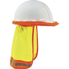 Ergodyne 8005 HI-Vis Mesh Neck Shade W/ Reflective 1" Height x 10" Width - Lime - Elastic, Plastic, Mesh - 6 / Carton