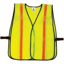 Ergodyne 8040HL Non-Certified Hi-Gloss Vest Hook & Loop Closure - Polyester Mesh - Lime - Reflective - 1 Each