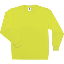 Ergodyne 8091 Non-Certified Long Sleeve T-Shirt 2XL Size - Polyester - Lime