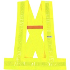 Ergodyne 8140BA Type O Class 1 Breakaway Sash Xtra Large/2-Xtra Large - Polyester - Lime - Pocket, Reflective - 1 Each
