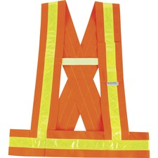 Ergodyne 8140BA Type O Class 1 Breakaway Sash Xtra Large/2-Xtra Large - Polyester - Orange - Pocket, Reflective - 1 Each