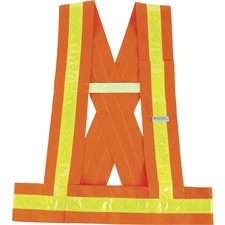 Ergodyne 8140BA Type O Class 1 Breakaway Sash 3-Xtra Large Plus - Polyester - Orange - Pocket, Reflective - 1 Each