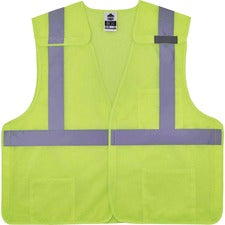 Ergodyne 8217BA Breakaway Hi-Vis Class 2 Vest Recommended for: Accessories, Flagger, Airport, Baggage Handling, Forestry, Utility - Small/Medium - Hook & Loop Closure - Lime - Machine Washable, Breathable, Durable, Mic Tab, Snag Resistant, Reflective Stri