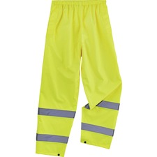 Ergodyne 8916 Lightweight Hi-Vis Rain Pants - Class E For Rain Protection - 3-Xtra Large Size - Lime - Polyurethane, 150D Oxford Polyester