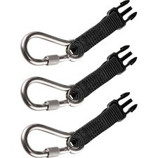 Ergodyne 3025 Retractable Tool Lanyard Accessory Pack - SS Carabiner Attachments 1 lb Load Capacity - Standard - Carabiner Attachment - 1.5" Height x 7" Width x 5.3" Length - Stainless Steel - 3 / Pack