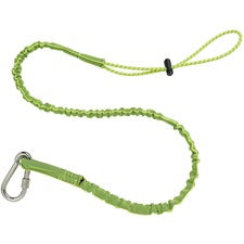 Ergodyne 3101 Stainless Single Carabiner Tool Lanyard - 15lbs 15 lb Load Capacity - Carabiner Attachment - 11.3" Height x 1" Width x 54" Length - Lime - Nylon Webbing, Stainless Steel - 6 / Carton