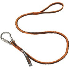 Ergodyne 3101F(x) Tool Lanyard - Stainless-Steel Carabiner + Loop - 15lbs / 6.8kg Adjustable - 15 lb Load Capacity - Standard - Carabiner Attachment - 11.3" Height x 1.3" Width x 48" Length - Orange, Gray - Stainless Steel, Polyester Elastic, Nylon - 6 /