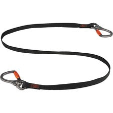 Ergodyne 3139 Tool Lanyard Double-Locking Dual Carabiner with Swivel - 40lbs 40 lb Load Capacity - Standard - Carabiner Attachment - 1" Height x 10.3" Width x 76" Length - Black - Nylon - 1 Each