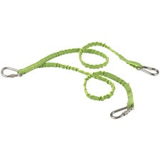 Ergodyne 3311 Twin Leg Stainless Triple Carabiner Tool Lanyard - 15lbs Adjustable - 15 lb Load Capacity - Standard - Carabiner Attachment - 42" Length - Lime - Nylon Webbing, Stainless Steel - 1 Each