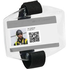Ergodyne 3386 Arm Band ID/Badge Holder Support 4" x 2.50" Media - 5.5" Width - Elastic, Vinyl - Black - 6 / Carton