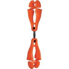 Ergodyne 3420 Swiveling Glove Clip Holder - Dual Clips 6.5" Length x 1.5" Width - for Gloves, Personal Protective Equipment (PPE), Towel, Warehouse, Food Processing Plant, Retail Worker, Home Project, Hiking, Hunting, Mitten, Key, ... - Durable, Temperatu