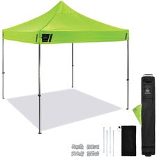 Ergodyne 6000 Heavy-Duty Pop-Up Tent - 10ft x 10ft / 3m x 3m Canopy StyleLime - Acrylonitrile Butadiene Styrene (ABS), Plastic, Polyester, Polyurethane - Steel Frame