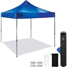 Ergodyne 6000 Heavy-Duty Pop-Up Tent - 10ft x 10ft / 3m x 3m Canopy StyleBlue - Acrylonitrile Butadiene Styrene (ABS), Plastic, Polyester, Polyurethane - Steel Frame