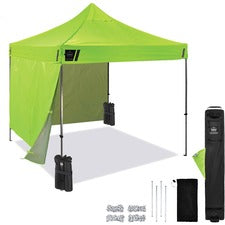 Ergodyne 6051 Heavy-Duty Pop-Up Tent Kit - 10ft x 10ft / 3m x 3m Canopy StyleLime - Acrylonitrile Butadiene Styrene (ABS), Plastic, Polyester, Polyurethane - Steel Frame