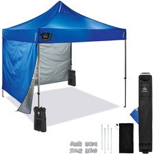 Ergodyne 6051 Heavy-Duty Pop-Up Tent Kit - 10ft x 10ft / 3m x 3m Canopy StyleBlue - Acrylonitrile Butadiene Styrene (ABS), Plastic, Polyester, Polyurethane - Steel Frame