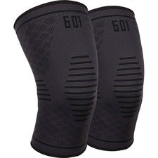 Ergodyne ProFlex 601 Knee Compression Sleeve 12.20" to 13.78" Knee Circumference - Black - Silicone, Elastic - 1 Each