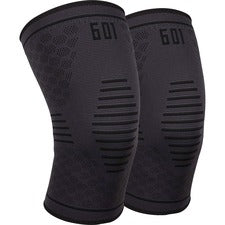 Ergodyne ProFlex 601 Knee Compression Sleeve 16.93" to 19.69" Knee Circumference - Black - Elastic, Silicone - 1 Each