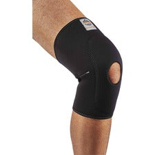 Ergodyne ProFlex 615 Knee Sleeve with Open Patella/Anterior Pad Black - Neoprene, Spandex - 1 Each