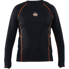 Ergodyne 6435 Thermal Base Layer Long Sleeve Shirt Large Size - Fabric - Black