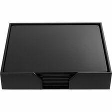 Dacasso Leatherette Conference Room Set Rectangular - 20" Width - Leatherette, Velveteen - Black