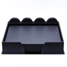 Dacasso Leatherette Conference Room Set Rectangular - 17" Width - Leatherette, Velveteen - Navy Blue