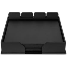 Dacasso Leatherette Conference Room Set Leatherette, Velveteen - Black